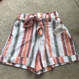 Indigo Rein Striped High Waisted Shorts Size Small
